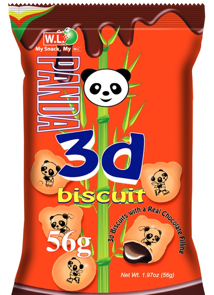 PANDA 3D CHOCOLATE FILLED BISCUIT 56g x 100