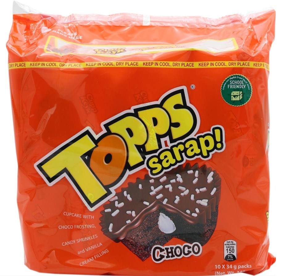 CUPP KEYK CHOCO TOPPS 34g x 10pcs x 10 bags