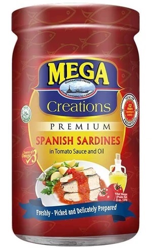MEGA SARDINES SPANISH STYLE IN TOMATO SAUCE WITH OIL 225g x 24