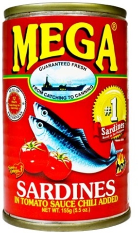MEGA SARDINES IN TOMATO SAUCE WITH CHILI 155g x 100