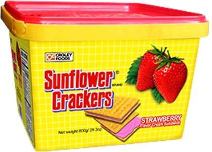 SUN FLOWER CRACKERS STRAWBERRY 12 x 800g