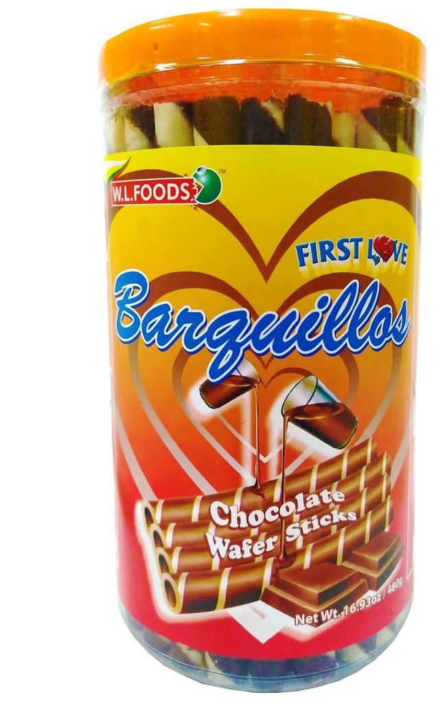 FIRST LOVE BARQUILLOS CHOCOLATE 480g x 12