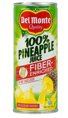 DELMONTE FIBER ENRICHED 100' PINEAPPLE JUICE 24 x 240 ml