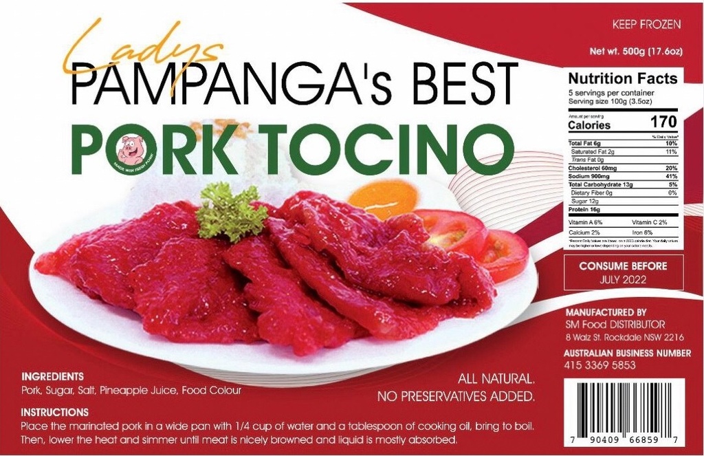 [FRZN015] LADYS PAMPANGA BEST PORK TOCINO 20 x 475g