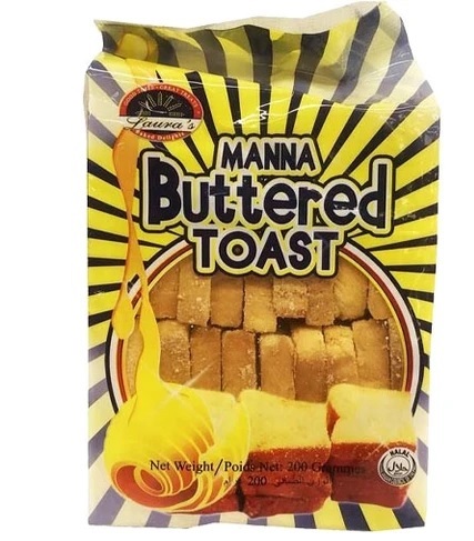 LAURA'S MANNA BUTTERED TOASTS 200g x 36