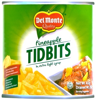 DELMONTE PINEAPPLE TIDBITS 432g X 24 1 1 2