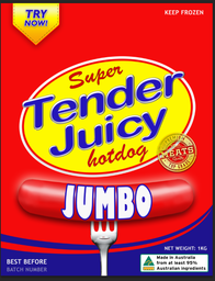 Tender Juicy Hotdog Jumbo 1kg x15