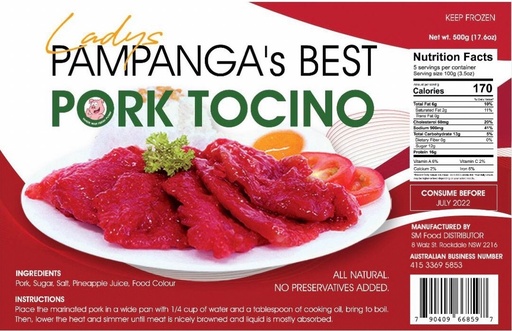 [FRZN005] Ladys Pork Tocino 475g x20