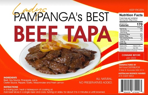 [FRZN006] Ladys Beef Tapa 475g x20