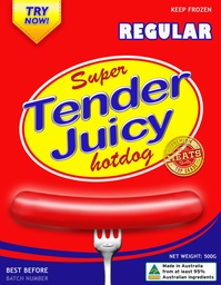 Tender Juicy Hotdog Regular 500g x30